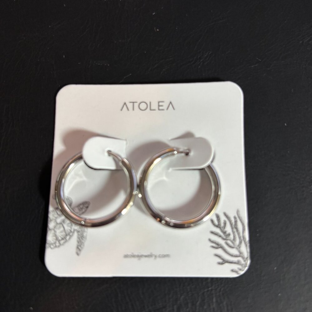 ATOLEA Classic Hoop Earrings, Large -  Stainless Steel